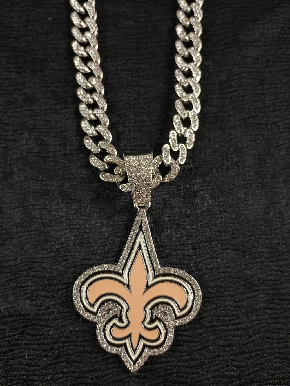New Orleans Saints Necklace Pendant Chain Link NFL Football Hip Hop Jewelry